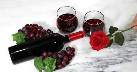 Red Wine with Gifts Stock Footage 85448572