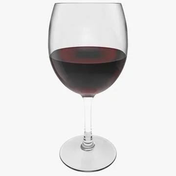 Red Wine Glass 3D Model