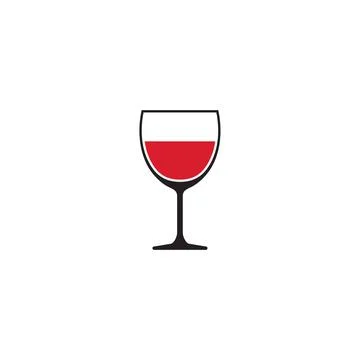 Red wine glass icon, vector isolated illustration. Stock Illustration