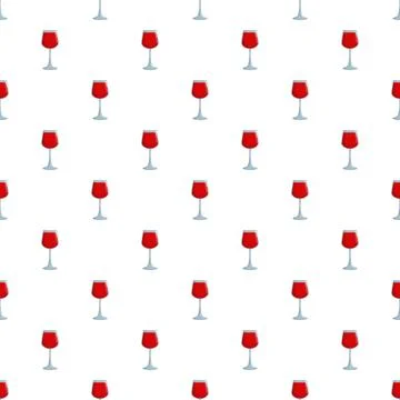 Red wine glass pattern seamless beverage background Stock Illustration
