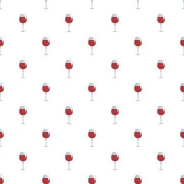 Red wine glass pattern seamless background design Stock Illustration