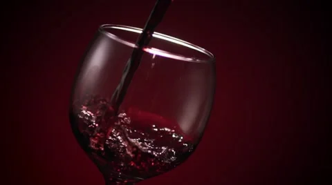 Red Wine Glass Pour Sharp Stock Footage 63630547