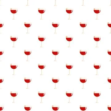 Red wine glass repetitive pattern design Stockillustratie