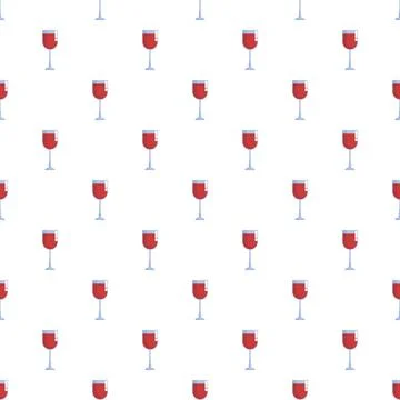 Red wine glass seamless pattern background design Stock Illustration