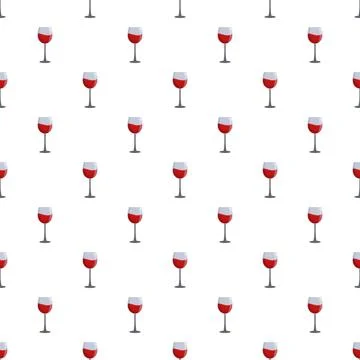 Red wine glass seamless pattern for celebrations Stock Illustration