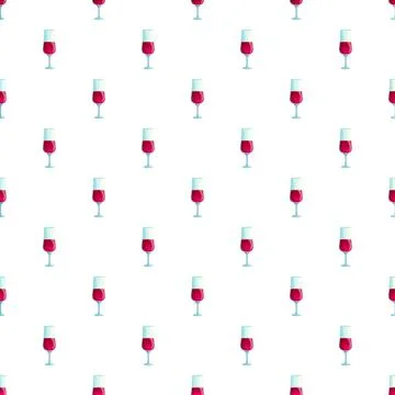 Red wine glasses seamless pattern for celebration and party backgrounds Stock Illustration