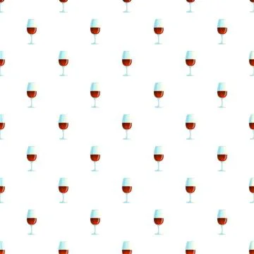 Red wine glasses seamless pattern for celebration and drinks Stock Illustration