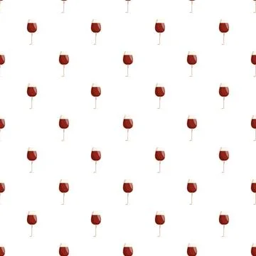 Red wine glasses seamless pattern background design Stock Illustration
