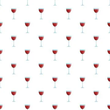 Red wine glasses seamless pattern background Illustrazione stock