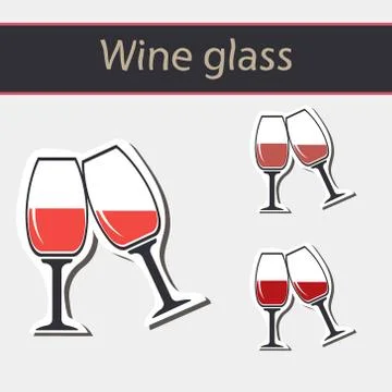 Red wine glasses splash Stock Illustration