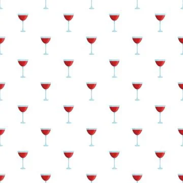 Red wine goblet pattern seamless background celebrating design Stock Illustration