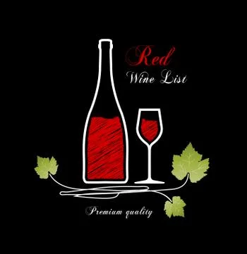 Red wine list Stock Illustration