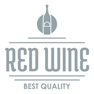 Red wine logo, simple gray style Stock Illustration