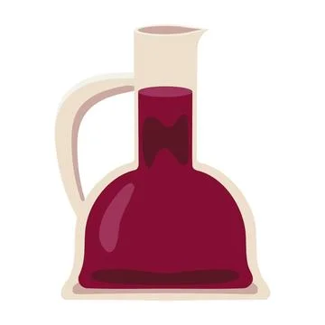 Red wine pitcher vector illustration isolated on white background. Glass carafe イラスト素材