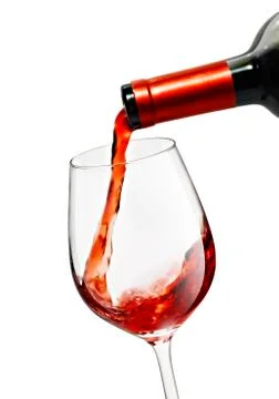 Red wine pooring Stock Photos