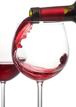 Red wine pour Foto stock