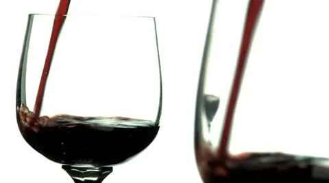 Red wine pour seeing double; 2 Stock Footage 10599718