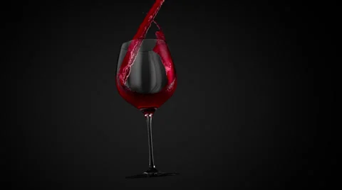 Red wine poured into glass slow motion Stock Footage 24813045