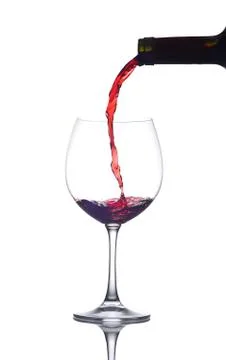 Red wine pouring Stock Photos