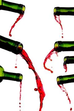 Red wine pouring Stock Photos