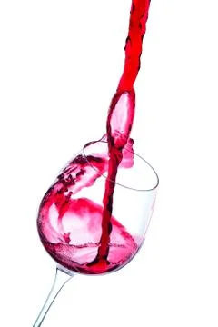 Red wine pouring Stock-Fotos