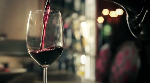 Red Wine Pouring in Restaurant Stock Footage 51060725