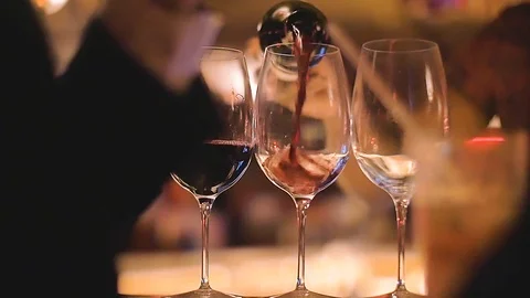 Red Wine Pouring Slow Motion Stock-Footage 104012928
