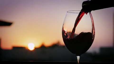 Red Wine Pouring on Sunset Stock Video Pond5