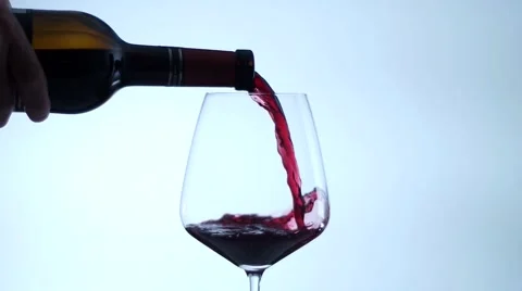 Red wine pouring white background / Rotwein Video stock 52129059