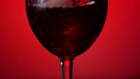 Red wine on a red background ,saved clipping path. Video stock 155926005