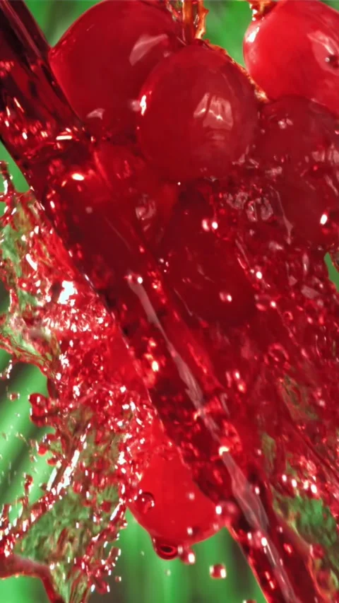 Red wine runs down a branch of a grape. Filmed on a high-speed camera at 1000 Stock Footage 335304853