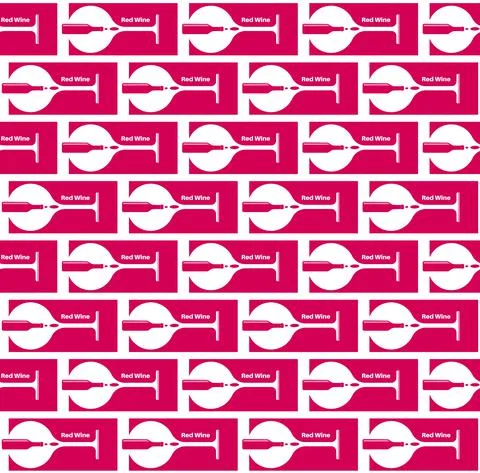 Red Wine seamless vector pattern illustration on a red background Stock Illustration