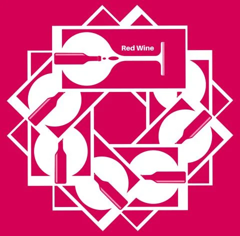 Red Wine seamless vector pattern illustration on a red background Stock Illustration