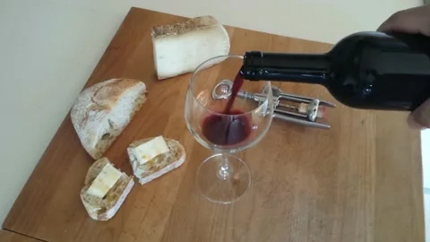 Red wine serving in a glass Stock-Footage 212006693