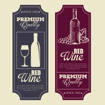 Red wine set icons Stock Illustration