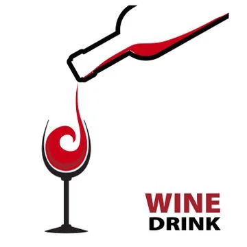 Red wine splash with bottle and glass. Stock vector illustration Stock Illustration
