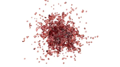 Red wine splash drop on white bg Video stock 312814887