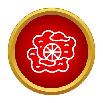 Red wine splash on fabric or tablecloth icon Stock Illustration