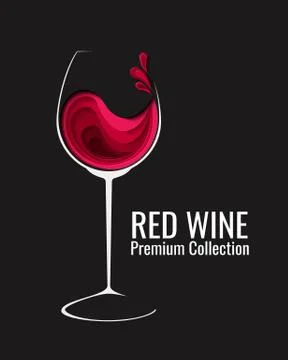 Red wine splash in glass Stock Illustration