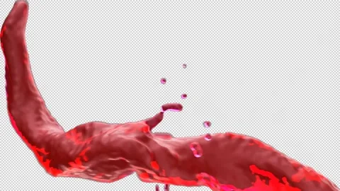 Red wine Splash Transparent Background. Animation 3D Video stock 233939478