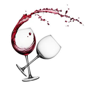 Red wine with splashes Foto stock