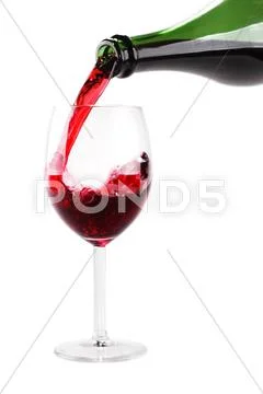 Red wine splashing Stock Photos