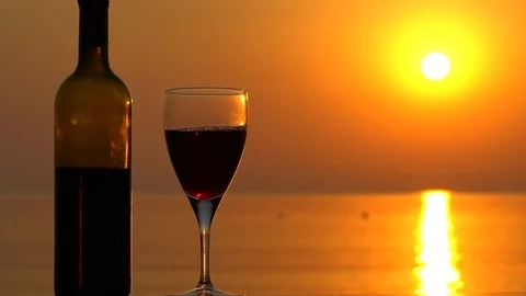 Red Wine At Sunset Stock Footage 96733328