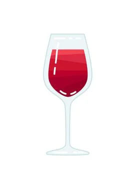 Red wine in transparent glass vector illustration on white background Stock Illustration