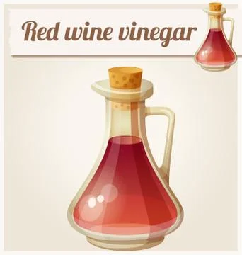 Red wine vinegar. Detailed Vector Icon Stock Illustration