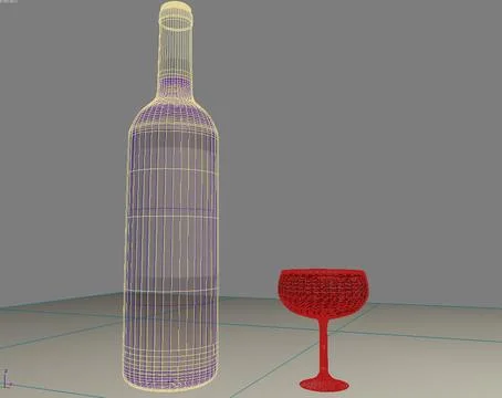 Red wine-vray 3D Model