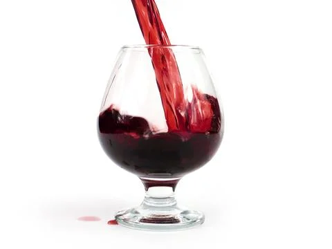 Red wine when poured Stock Photos