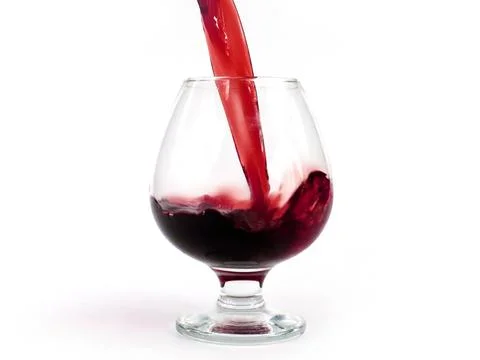 Red wine when poured Stock Photos