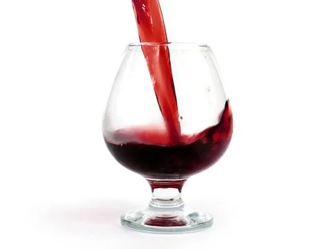 Red wine when poured Stock Photos