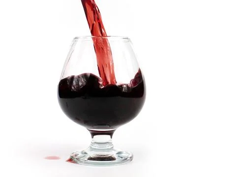 Red wine when poured Stock Photos